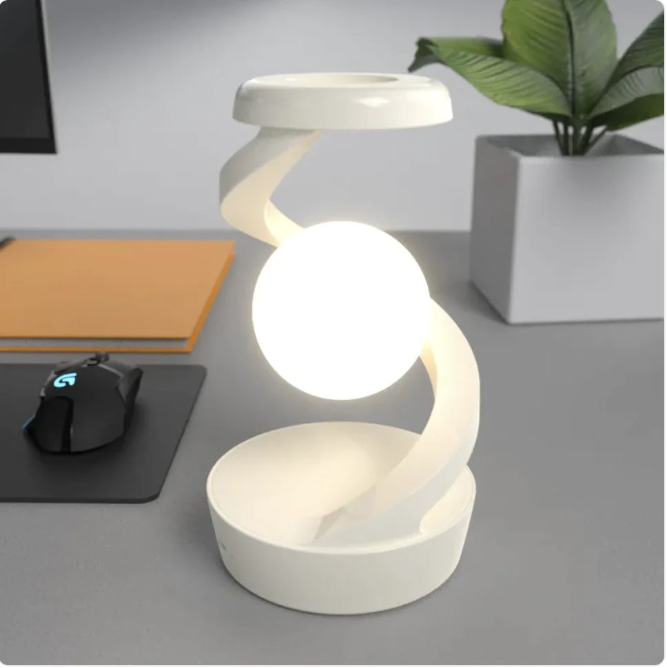 Rotating Moon Desk Lamp with Wireless Charging